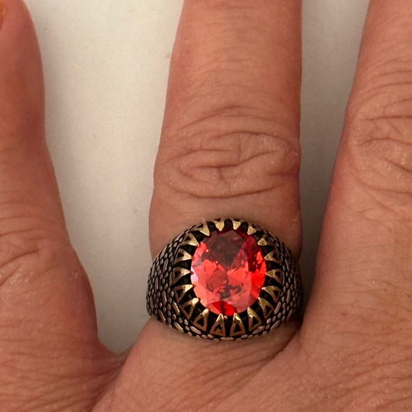 925 Silver stunning red ring - Picture 2 of 4